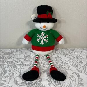 MICHAEL'S PLUSH SNOWMAN Stuffed Sitting Novelty Christmas Holiday Winter Decor